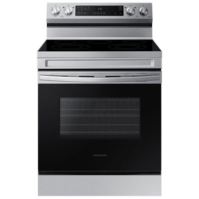 "Open Box - Samsung 30"" 6.3 Cu. Ft. Fan Convection 5-Element Freestanding Electric Air Fry Range - Stainless - Scratch & Dent"