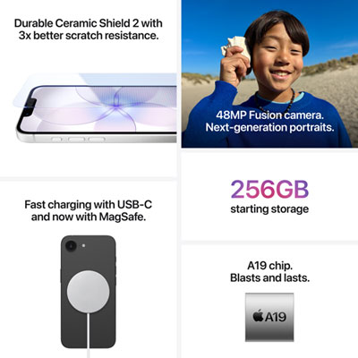 Apple iPhone 17e 256GB - Black - Unlocked | Best Buy Canada