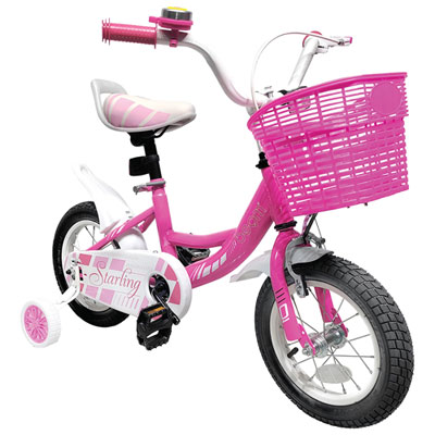 "Beam Sports 12"" Kids Bike with Training Wheels - Pink"