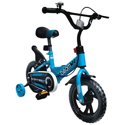 "Beam Sports 12"" Kids Beginners Bike with Training Wheels - Blue"