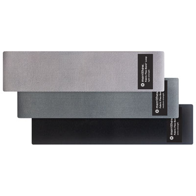 Merrithew Flex-Band Fabric Loop Band - Set of 3 - Grey/Silver/Dark Grey