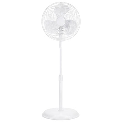 Ventilateur Sur Pied Réglable D'ecohouzng - 16 Po - Blanc