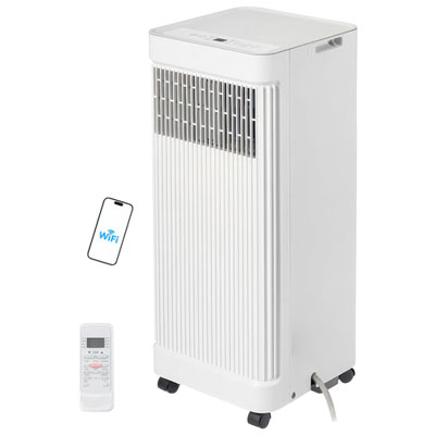 Climatiseur Portatif D'ecohouzng - 9500 Btu (Couverture De 350 Pi²) - 55 Db, Télécommande - Blanc