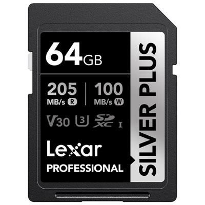 Lexar Professional Silver Plus 64GB 205MB/s UHS-I SDXC Memory Card