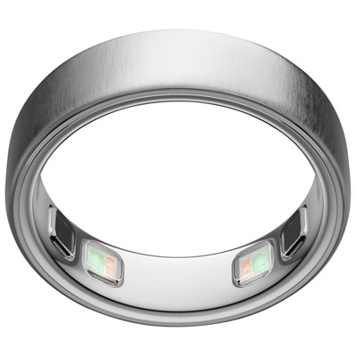 Oura Ring 5 Smart Ring with Health, Sleep & Fitness Tracking - Brushed Silver - Size 12
