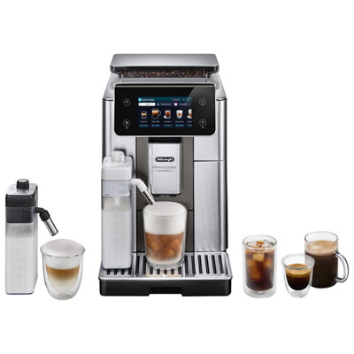 Machine À Espresso Automatique Primadonna Aromatic De De'longhi Avec Mousseur À Lait Et Moulin À Café - Acier Inoxydable/noir Fast and great cup cofffee