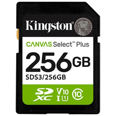 Carte Mémoire Sdxc Uhs-I De 256 Go Et 150 Mo/s Canvas Select Plus De Kingston