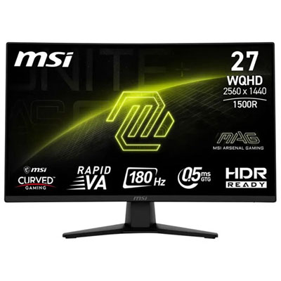 "Open Box - MSI 27"" WQHD 180Hz 0.5ms Curved LED Gaming Monitor (MAG 274CQFB E18) - Metallic Black"