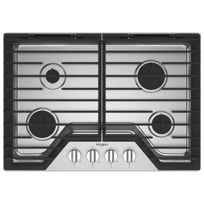 Open Box - Whirlpool 30" 4-Burner Gas Cooktop (WCGK5030PS) - Stainless Steel - Perfect Condition