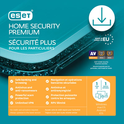 ESET Home Security Premium (PC/Mac) - 1 Devices - 1 Year - Digital Download