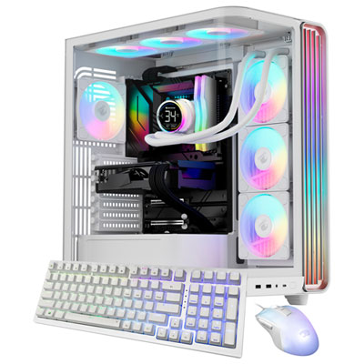 iBUYPOWER Trace X Gaming PC - White (AMD Ryzen 7 9800X3D/32GB RAM/2TB SSD/Radeon RX 9070XT/Windows 11) - En