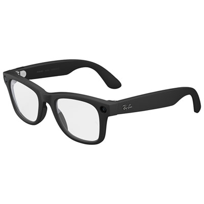 Ray-Ban | Meta Wayfarer (Gen 2) Glasses with AI, Photo, Video, Audio & Messaging - Matte Black/Clear - Large