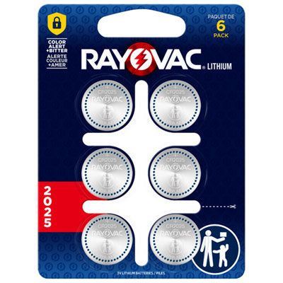 Rayovac CR2025 Lithium Coin Battery - 6 Pack Best batteries!