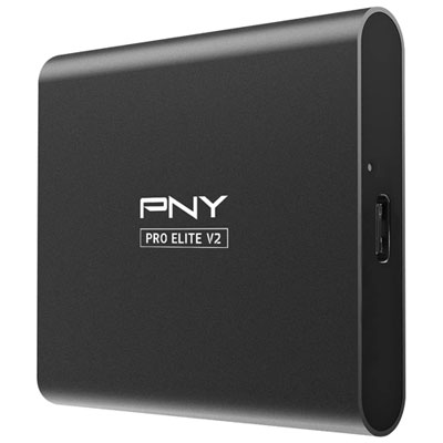 PNY Pro Elite V2 1TB USB 3.2 External Solid State Drive (PSD0CS2160-1TB-RB) - Black