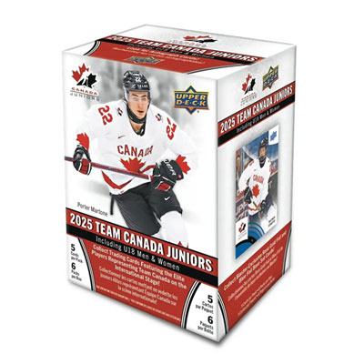Upper Team Canada Jrs. 2025 Hockey Trading Cards - Mass Blaster Box - 6 Pack