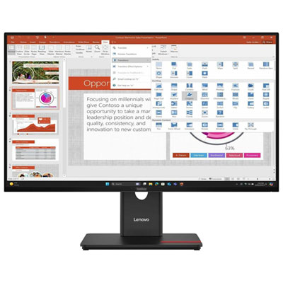 "Lenovo ThinkVision T27-40 27"" 1080p HD IPS LCD Monitor (64A5MAT6UZ) - Eclipse Black - 120Hz, Blue Light Filter"
