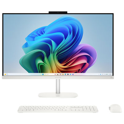 HP OmniStudio All-in-One Desktop 27" FHD - Cotton White - Intel Core Ultra 7 355, 16GB Memory, 1TB SSD, Win 11 Kids love it