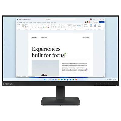 Open Box - Lenovo 24" 100Hz 6ms GTG IPS LED Monitor (68C2KCC1UZ) - Raven Black