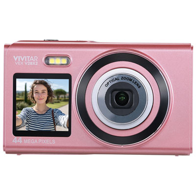 Appareil Photo Numérique Vivitar À Deux Écrans 13 Mpx Avec Zoom Optique 3X - Rose