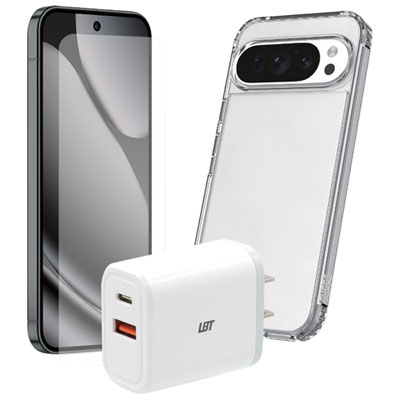 TUFF8 3-in-1 Accessory Starter Bundle for Pixel 10 Pro - Clear