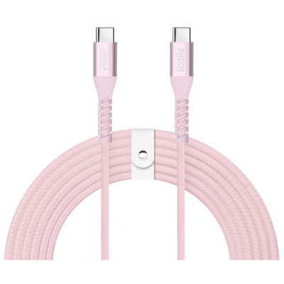 LOGiiX Vibrance XL 3m (9.84 ft.) Braided USB-C to USB-C Cable (LGX-13946) - Blush