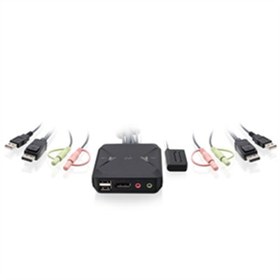Boîte Ouverte - Commutateur Kvm À 2 Ports Displayport Usb Avec Câble D'iogear