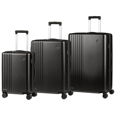 Open Box - Champs Velora 3-Piece Hard Side Expandable Luggage Set - Black