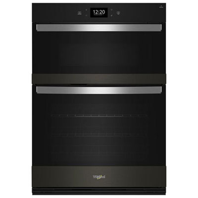 Open Box -Whirlpool 30" 6.4 Cu Ft True Convection Electric Combination Wall Oven -Black Stainless -Perfect Condition