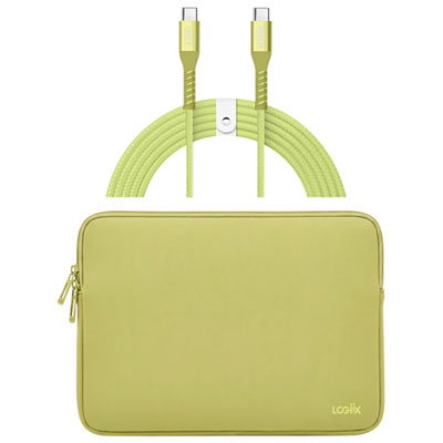 "LOGiiX Vibrance Neo 13"" MacBook Sleeve with USB-C to USB-C Cable - Citrus"