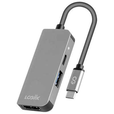 Concentrateur Usb-C À Ports Multiples 3-En-1 Avec Power Delivery De Logiix (Lgx-13887) - Gris Graphite