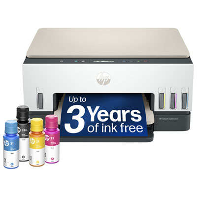 HP Smart Tank 6003 Wireless All-In-One Inkjet Printer - White - Free Refillable Ink Up to 3 Years Included