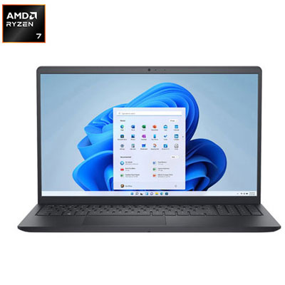 "Open Box - Dell 15.6"" Laptop - Carbon Black (AMD Ryzen 7 7730U/16GB RAM/512GB SSD/Windows 11 Home)"