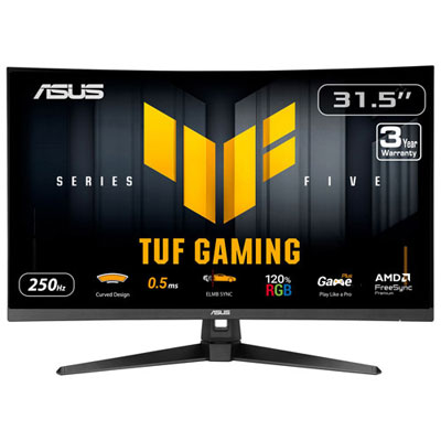 "Open Box - ASUS TUF 32"" Curved 1080p HD LCD Gaming Monitor (VG32VQM5B) - FreeSync Premium - 0.5ms GTG - 250Hz"