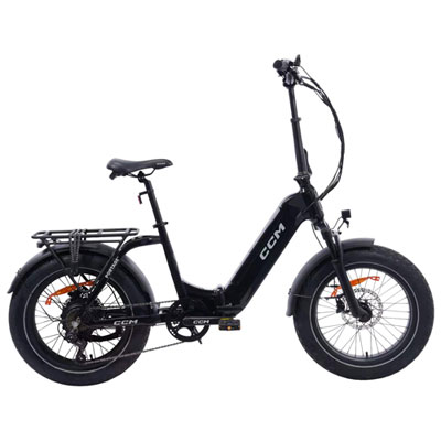 CCM Portage Foldable Electric City Bike (500W Motor / up to 95km Range / 32km/h Top Speed) - Black
