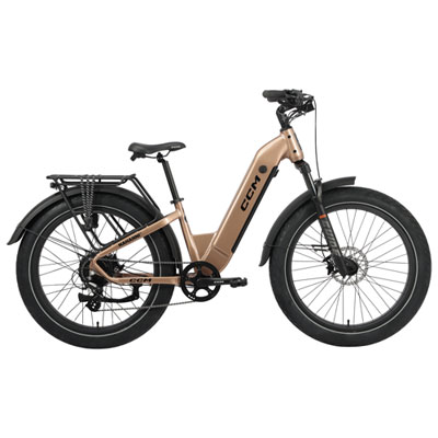 CCM Nahanni Fat Tire Electric City Bike (500W Motor / up to 89km Range / 32km/h Top Speed) - M/L - Brown