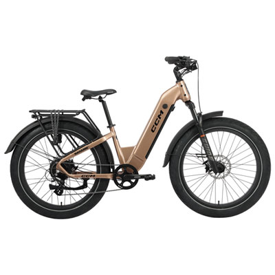 CCM Nahanni Fat Tire Electric City Bike (500W Motor / up to 89km Range / 32km/h Top Speed) - S/M - Brown
