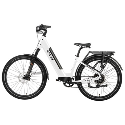 CCM Laurentian Electric City Bike (500W Motor / up to 105km Range / 32km/h Top Speed) - White