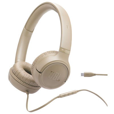 JBL Tune 530C USB-C On-Ear Headphones - Beige Plug them in and enjoy great sound