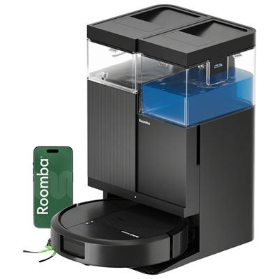Aspirateur Robot À Vadrouille Roomba Plus 515 Combo D'irobot Pour Surfaces Multiples Avec Station D'accueil À Vidage Automatique Autowash, Lidar, 202 Minutes - Noir Love it