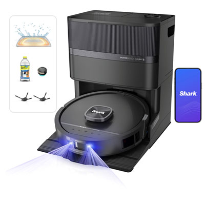 Shark PowerDetect Cordless Bagless, Robot Vacuum & Mop for with Self-Empty, Smart Mapping - Black 