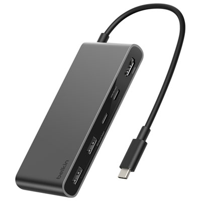 Belkin 7-in-1 Multi-Port 100W PD USB-C Hub (AVC023fqSGY) It connects my two monitors, usb camera, usb mouse, etc