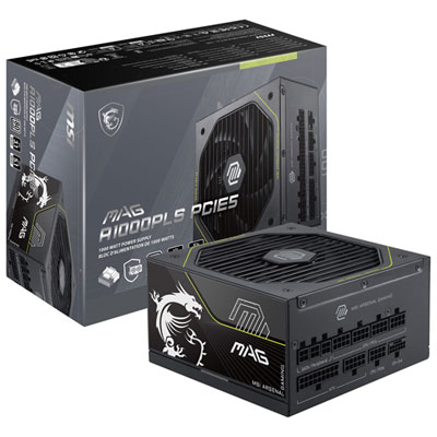 MSI MAG A1000PLS 1000-Watt PCIE5 ATX 3.1 Power Supply