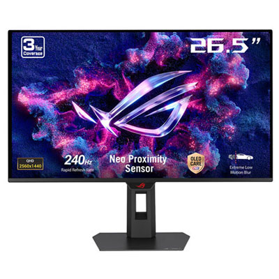 "Open Box - ASUS ROG Strix 27"" QHD 240Hz 0.03ms GTG OLED G-Sync FreeSync Gaming Monitor (XG27AQDMES)"