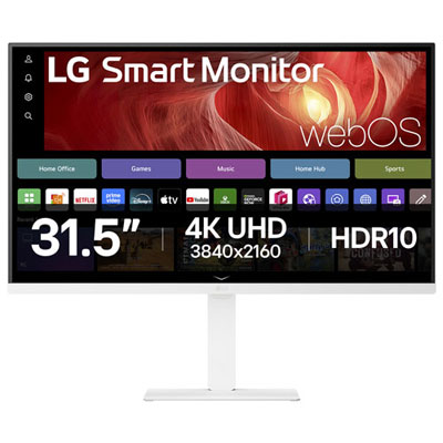 Open Box - LG 32" 4K Ultra HD 60Hz 5ms GTG VA LED webOS Smart Monitor (32U720SA-W) - White