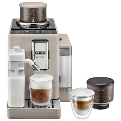 De'Longhi Rivelia Fully Automatic Espresso Machine with Frother & Coffee Grinder - Sand Beige Most versatile automatic machine on market