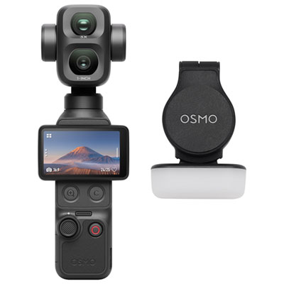 DJI Osmo Pocket 4P 3-Axis Stabilized 4K Handheld Camera with Dual Cameras & Handheld Gimbal - Black
