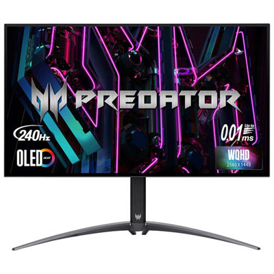 "Open Box - Acer Predator 27"" WQHD 240Hz 0.03ms GTG OLED LED FreeSync Gaming Monitor (X27U) - Black"