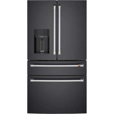 Open Box - Café 36" 27.8 Cu. Ft. French Door Refrigerator w/ Water & Ice Dispenser (CVE28DP3ND1) - Matte Black - Perfect Condition