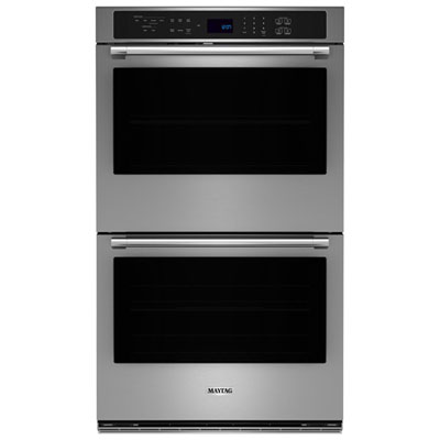 "Maytag 30"" 10 Cu. Ft. Double True Convection Electric Wall Oven (MOED4030TZ) - Fingerprint-Resistant Stainless Finish"