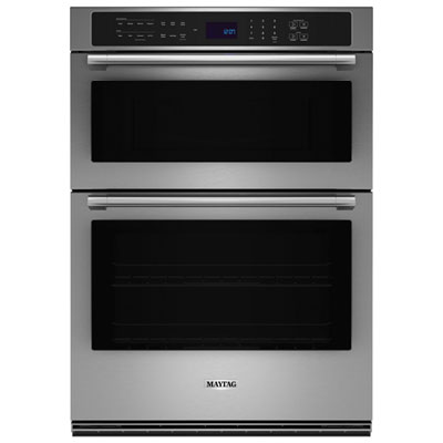 "Maytag 30"" 6.4 Cu. Ft. Combination True Convection Electric Wall Oven (MOEC4030TZ) - Fingerprint-Resistant Stainless Finish"